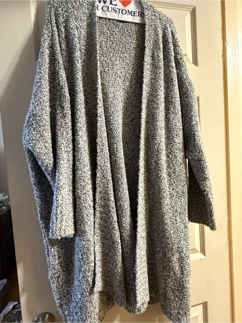Rafaella Gray Open-Front Bouclé Cardigan